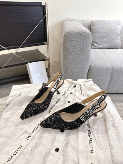 Dior J'Adior Embroidered Kitten Heel Sandals