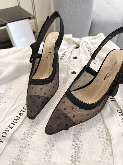 Dior J'Adior Patent Leather Kitten Heel Sandals