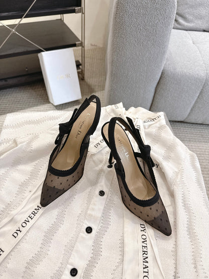 Dior J'Adior Patent Leather Kitten Heel Sandals