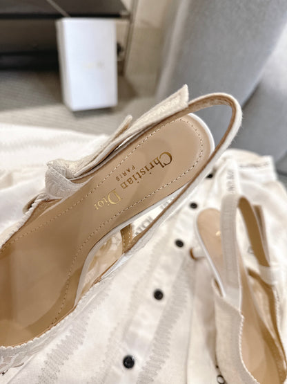 Dior J'Adior Patent Leather Kitten Heel Sandals