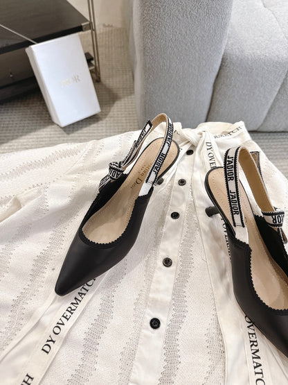 Dior J'Adior Patent Leather Kitten Heel Sandals