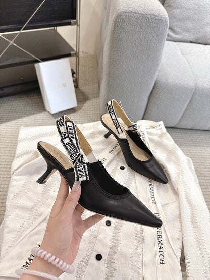 Dior J'Adior Patent Leather Kitten Heel Sandals