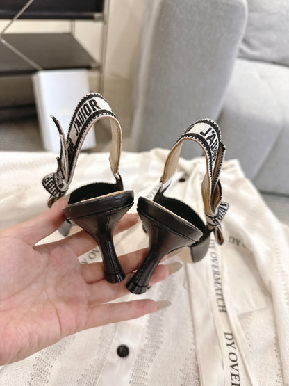 Dior J'Adior Patent Leather Kitten Heel Sandals