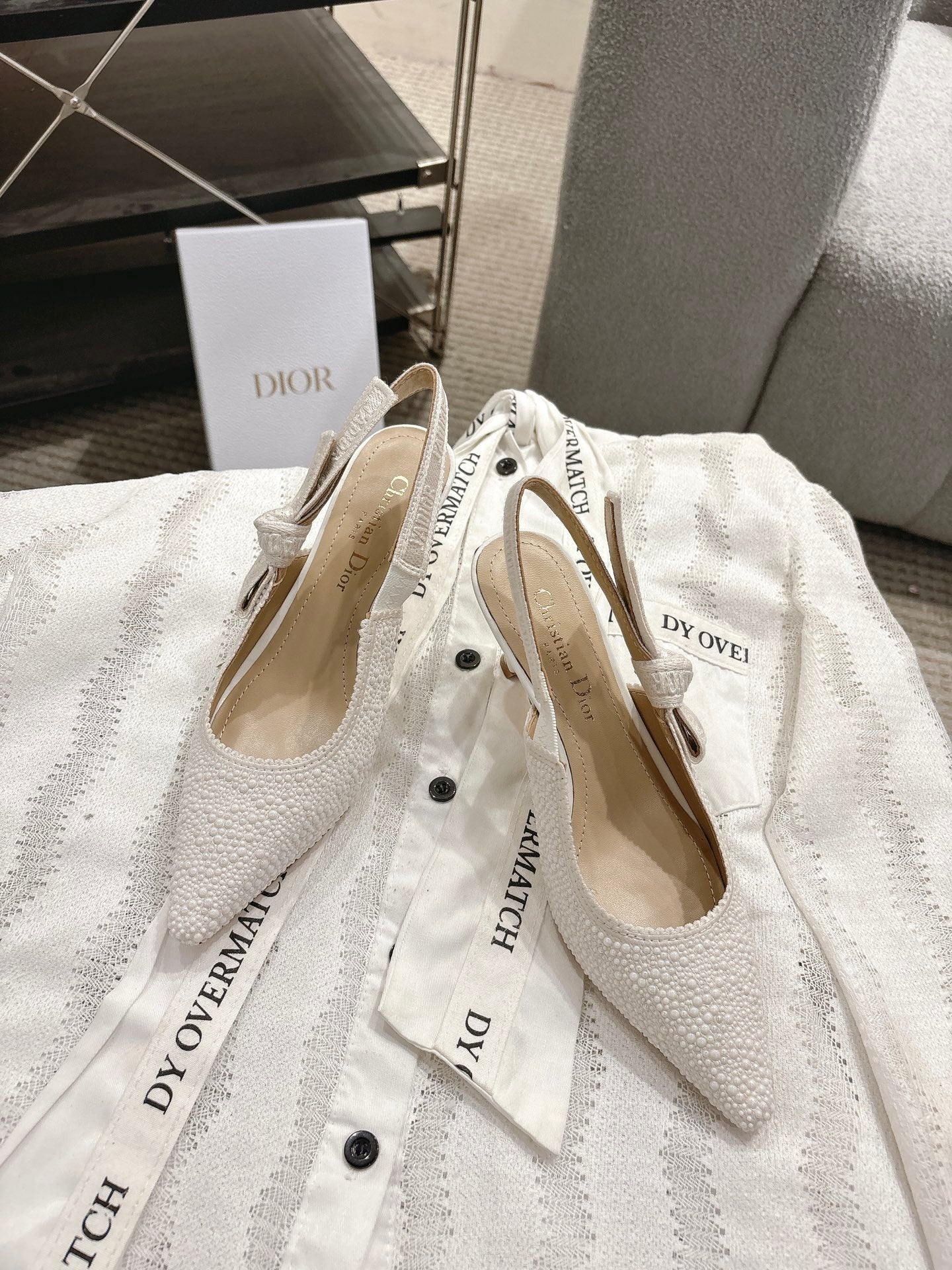 Dior J'Adior Embroidered Strap Kitten Heel Sandals