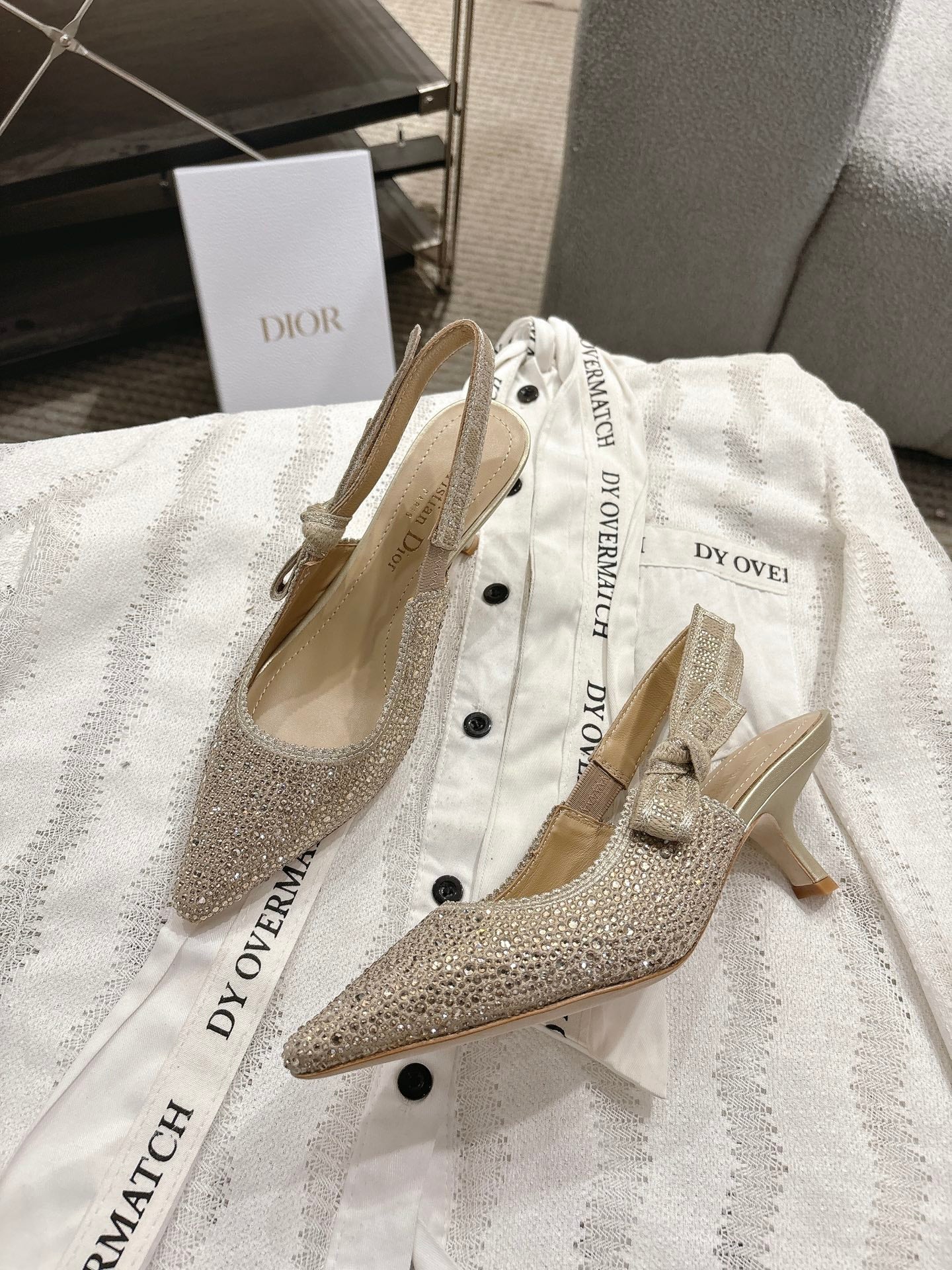 Dior J'Adior Embroidered Strap Kitten Heel Sandals