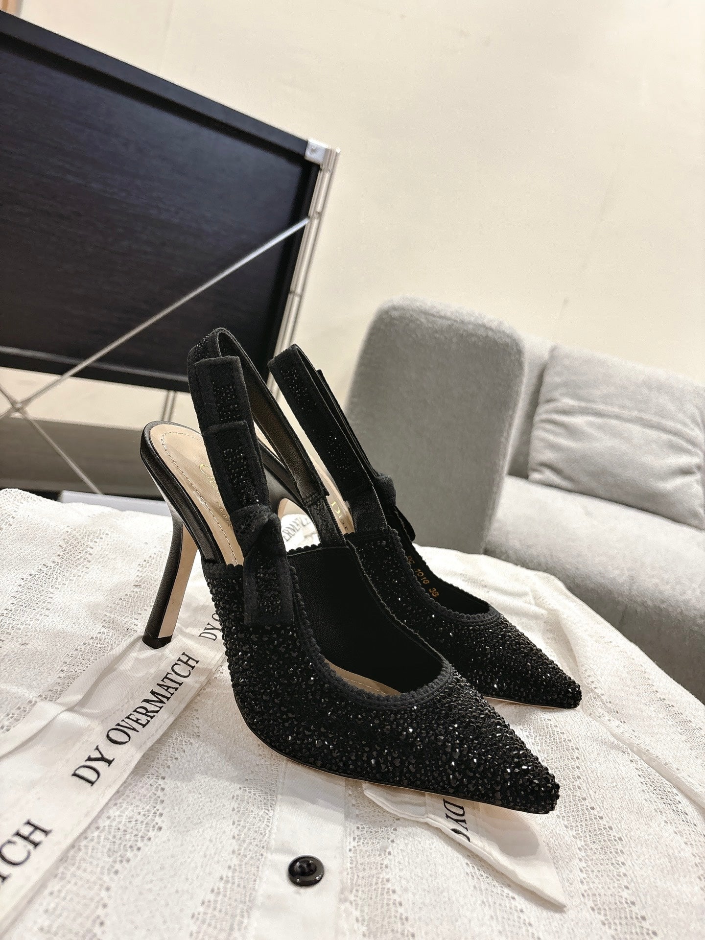 Dior J'Adior Embroidered Strap Kitten Heel Sandals