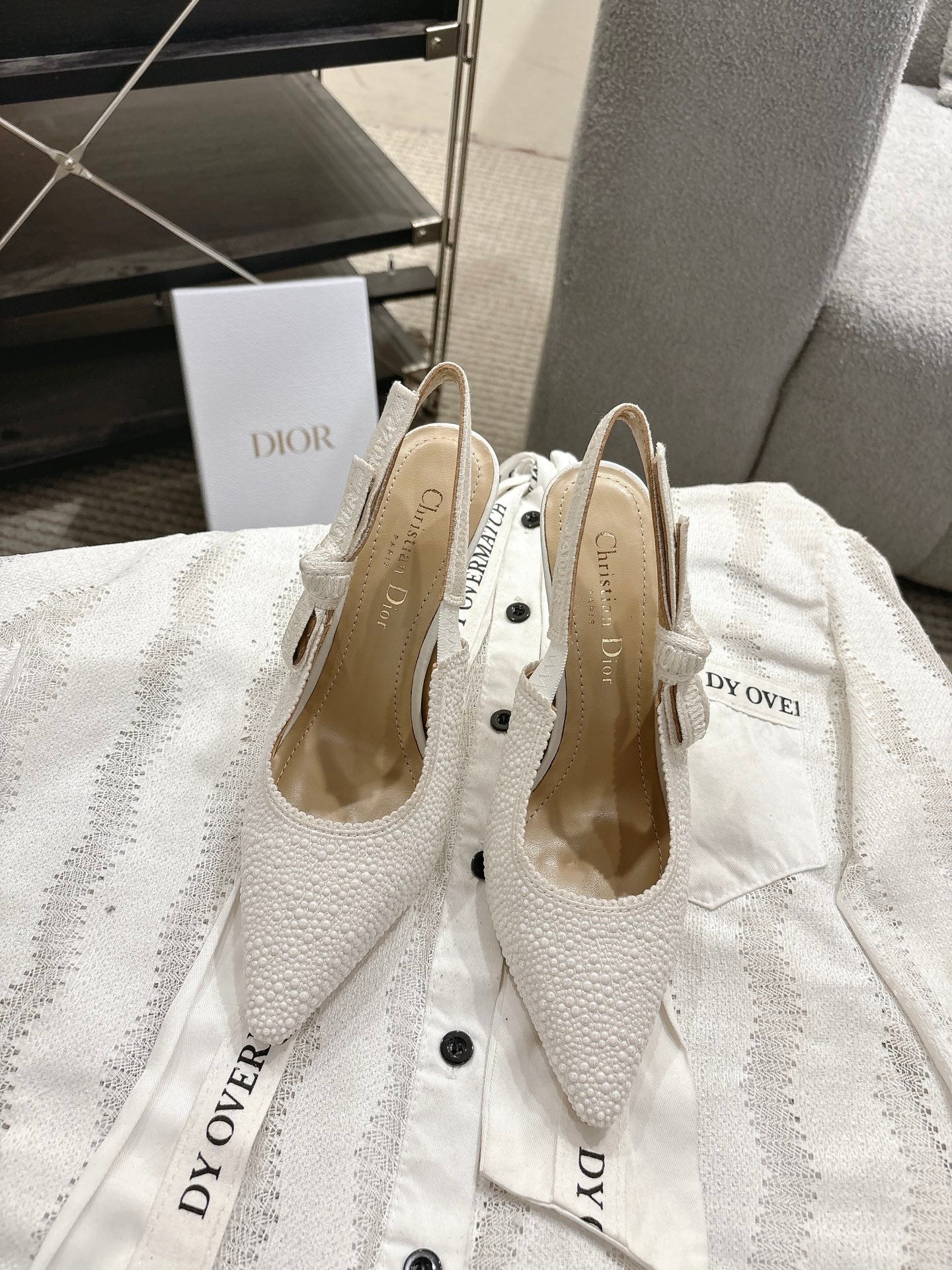 Dior J'Adior Embroidered Strap Kitten Heel Sandals