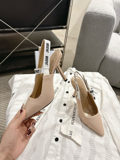 Dior J'Adior Embroidered Kitten Heel Sandals