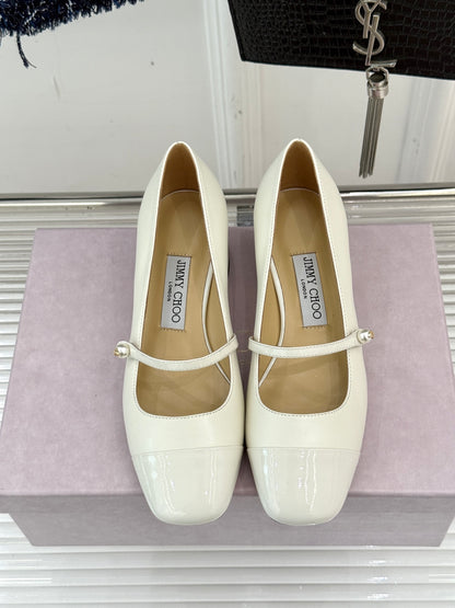 Jimmy Choo Color-block Pearl Mary Jane Heels – 25FW