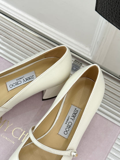 Jimmy Choo Color-block Pearl Mary Jane Heels – 25FW