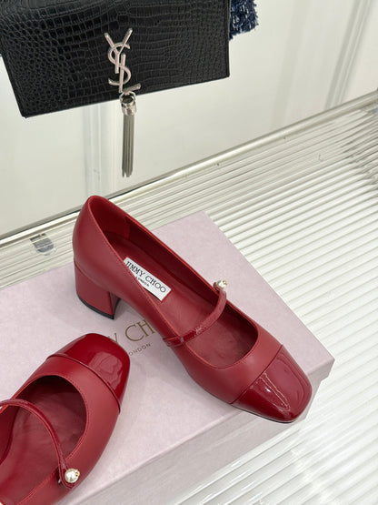 Jimmy Choo Color-block Pearl Mary Jane Heels – 25FW