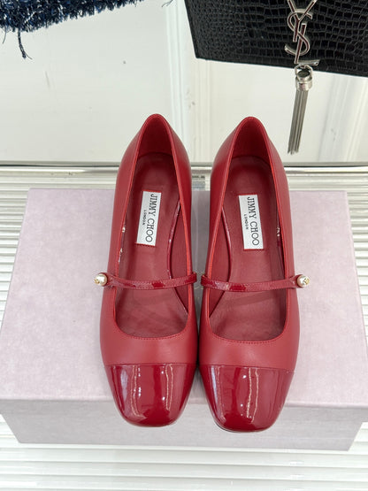 Jimmy Choo Color-block Pearl Mary Jane Heels – 25FW