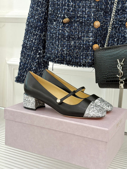 Jimmy Choo Color-block Pearl Mary Jane Heels – 25FW