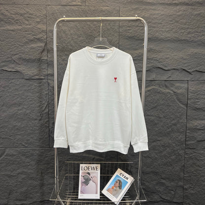 AMI Paris Heart Logo Embroidered Crewneck Sweatshirt – 25SS