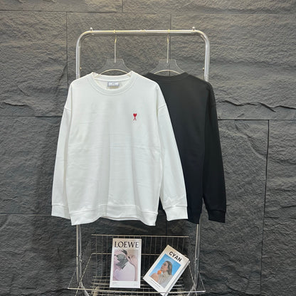AMI Paris Heart Logo Embroidered Crewneck Sweatshirt – 25SS