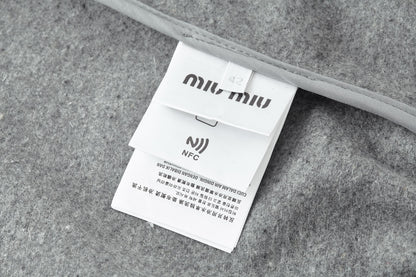 Miu Miu Logo Embroidered Cashmere Zip Jacket