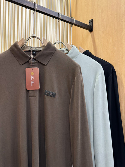 Loro Piana Solid Long Sleeve Polo Shirt – Autumn/Winter Collection