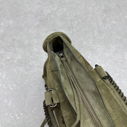 Balenciaga Le City Medium Suede Shoulder Bag