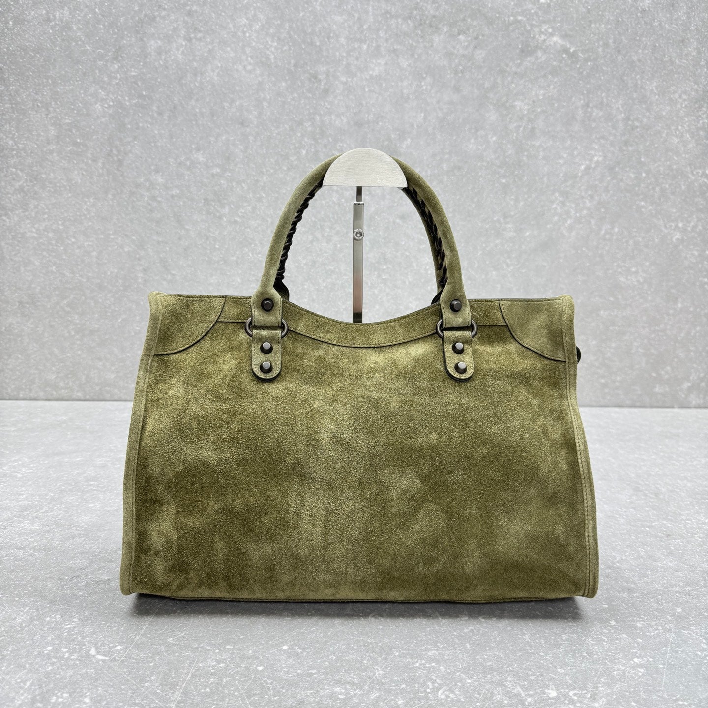 Balenciaga Le City Medium Suede Shoulder Bag
