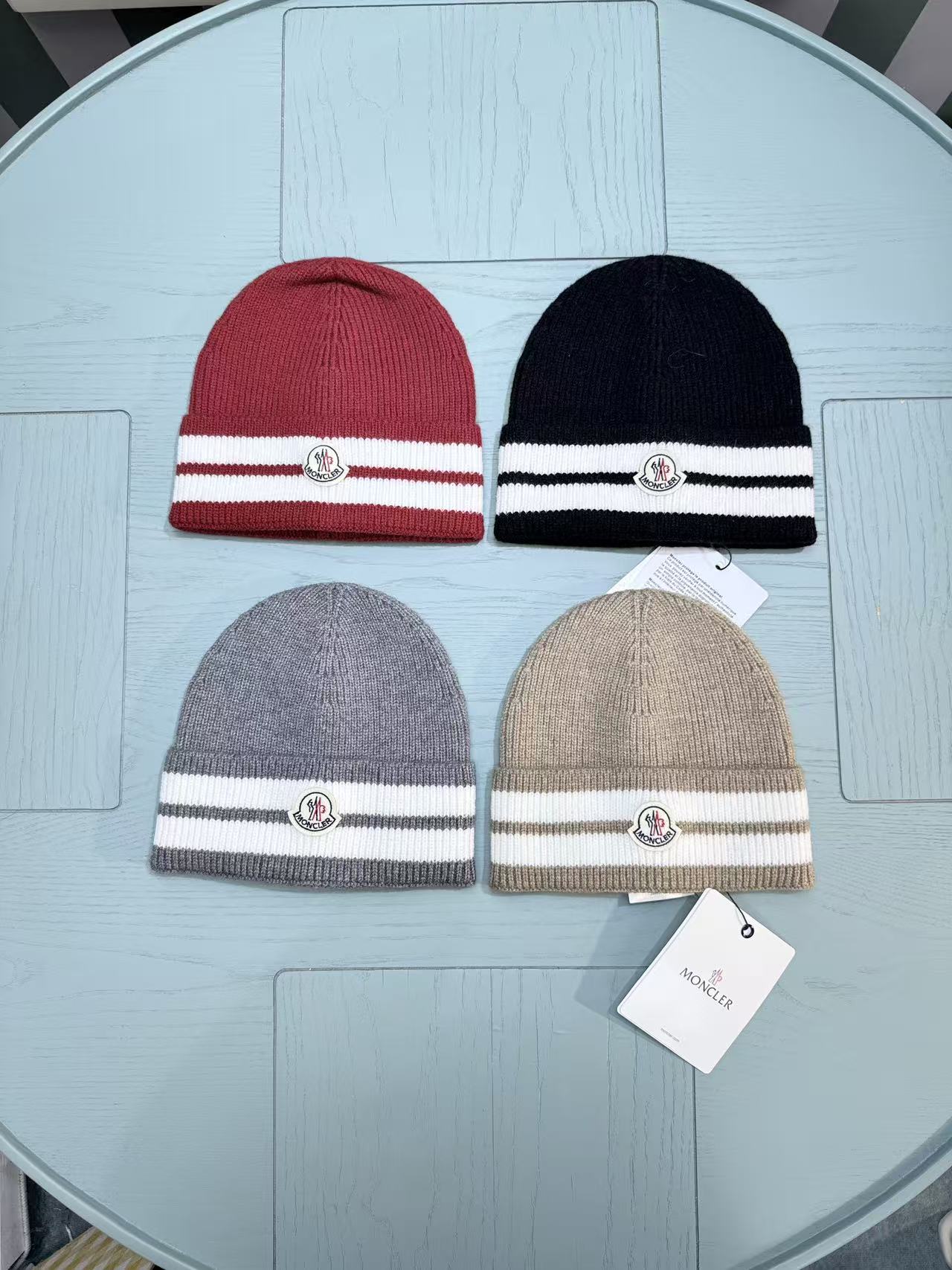 Moncler Classic Jacquard Knit Beanie – Kids Collection – 25FW