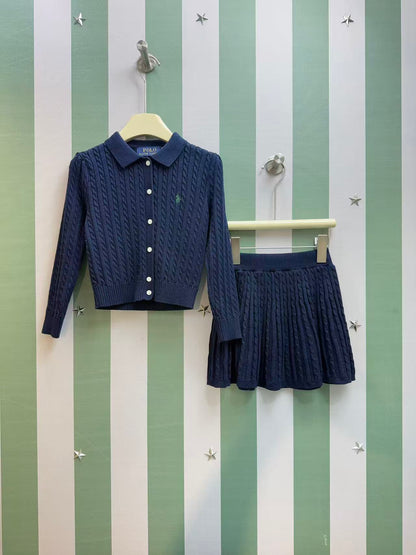 Ralph Lauren Polo Girls' Striped Knit Set – 2025SS