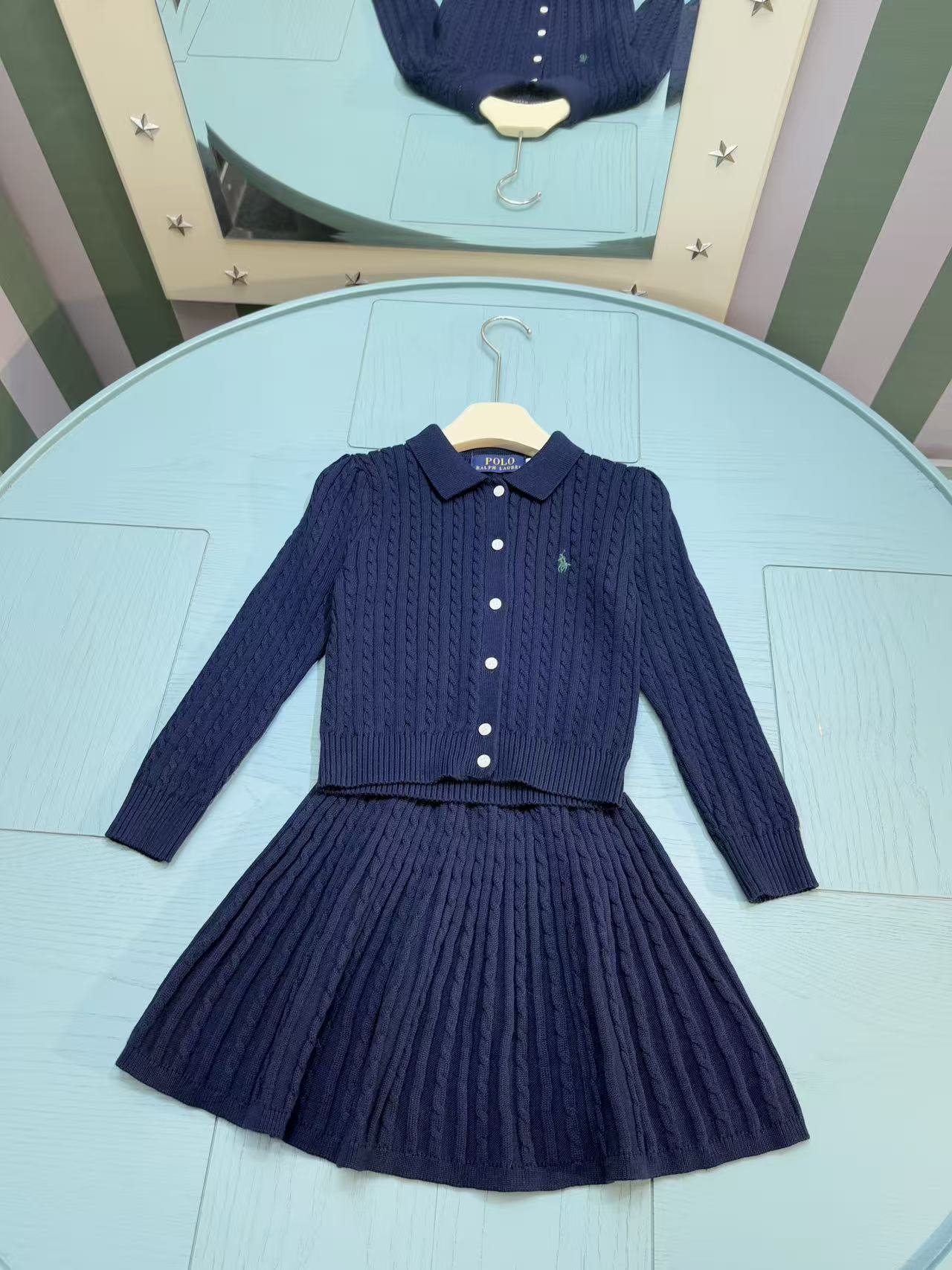 Ralph Lauren Polo Girls' Striped Knit Set – 2025SS