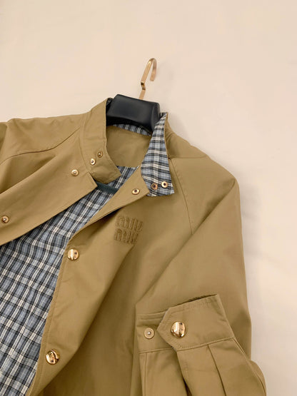 Miu Miu Plaid Trench Coat – 25FW