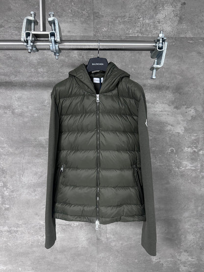 Moncler Hooded Wool Knit Spliced Down Jacket – Early Autumn Collection