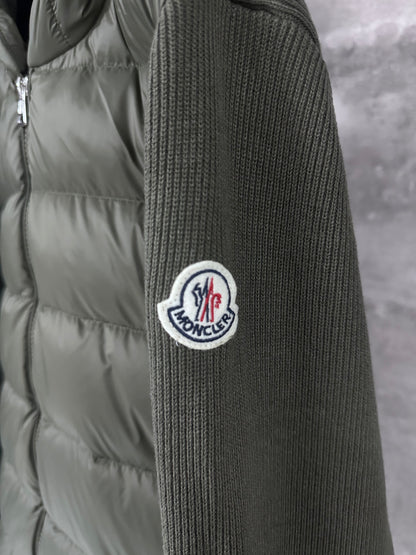 Moncler Hooded Wool Knit Spliced Down Jacket – Early Autumn Collection