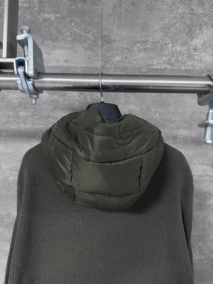 Moncler Hooded Wool Knit Spliced Down Jacket – Early Autumn Collection