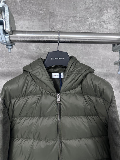 Moncler Hooded Wool Knit Spliced Down Jacket – Early Autumn Collection