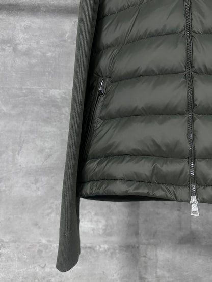 Moncler Hooded Wool Knit Spliced Down Jacket – Early Autumn Collection