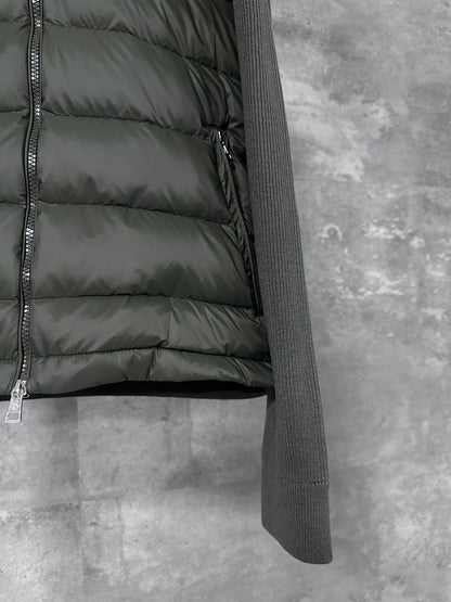 Moncler Hooded Wool Knit Spliced Down Jacket – Early Autumn Collection