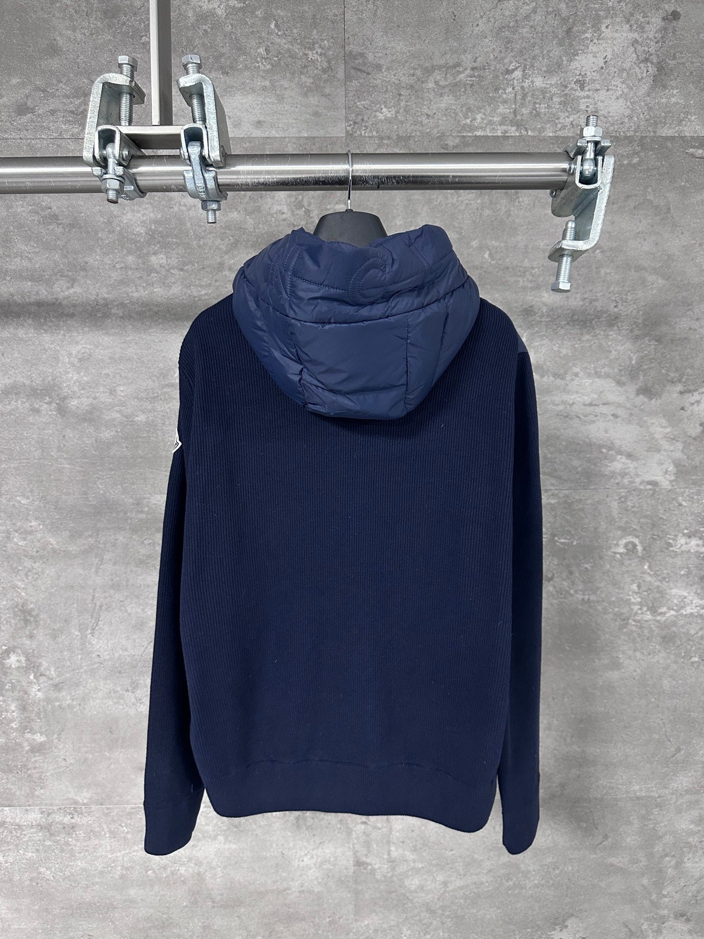 Moncler Hooded Wool Knit Spliced Down Jacket – Early Autumn Collection