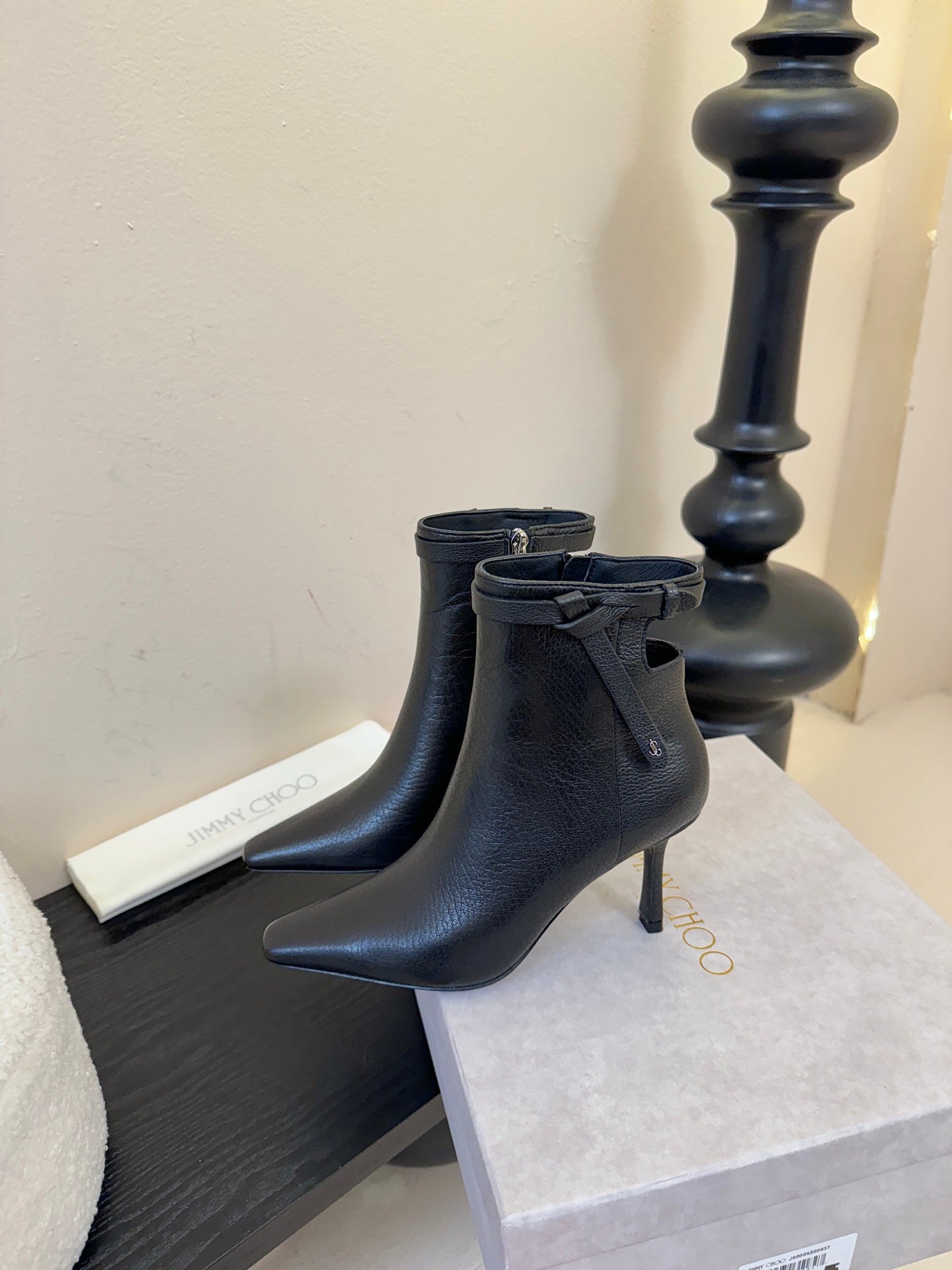 Jimmy Choo Square-Toe Lace-Up Ankle Boots