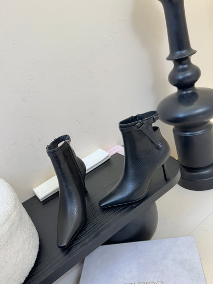 Jimmy Choo Square-Toe Lace-Up Ankle Boots
