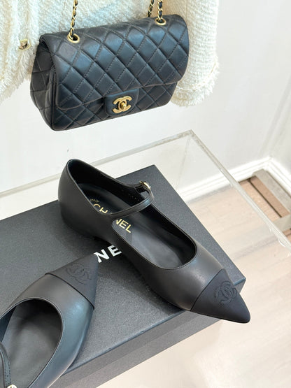 Chanel 25K Pointed Toe Mary Jane Flats