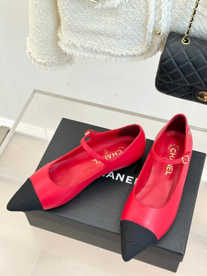 Chanel 25K Pointed Toe Mary Jane Flats