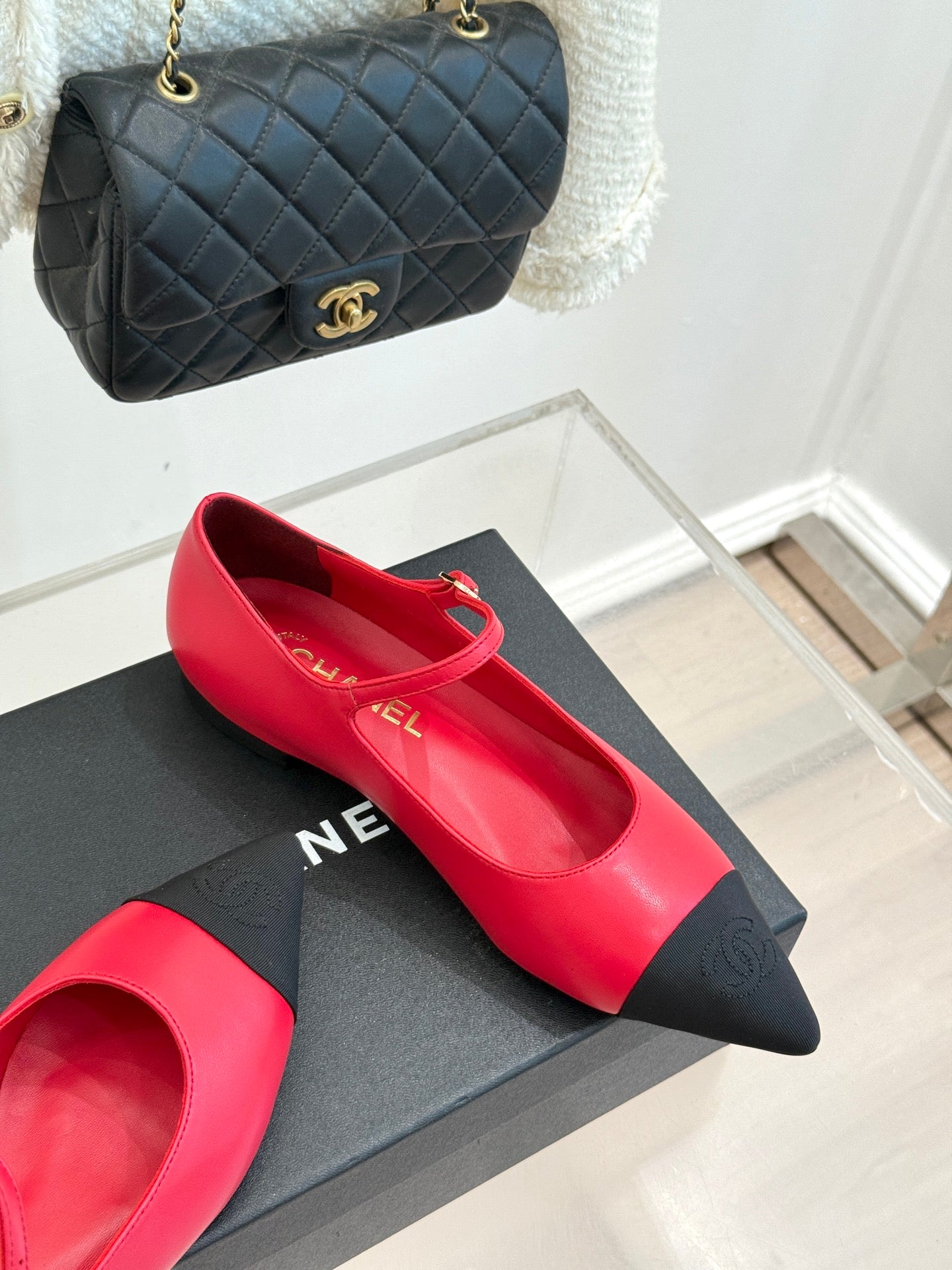 Chanel 25K Pointed Toe Mary Jane Flats