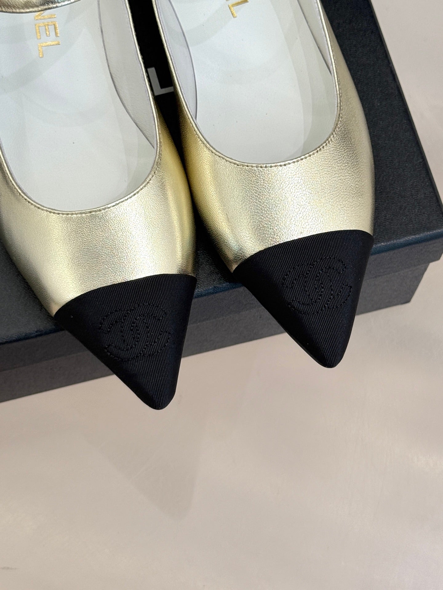 Chanel 25K Pointed Toe Mary Jane Flats