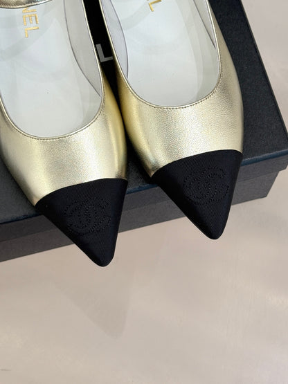 Chanel 25K Pointed Toe Mary Jane Flats