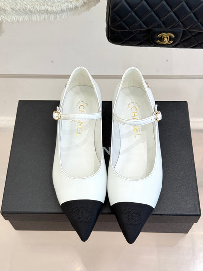 Chanel 25K Pointed Toe Mary Jane Flats