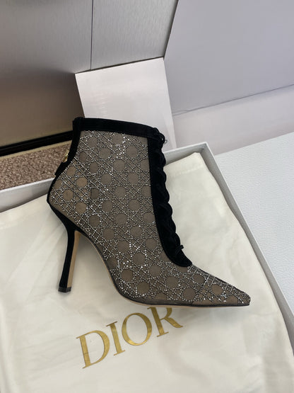 Dior CD-Capture Crystal High-Heel Ankle Boots – 2025 Spring/Summer Runway