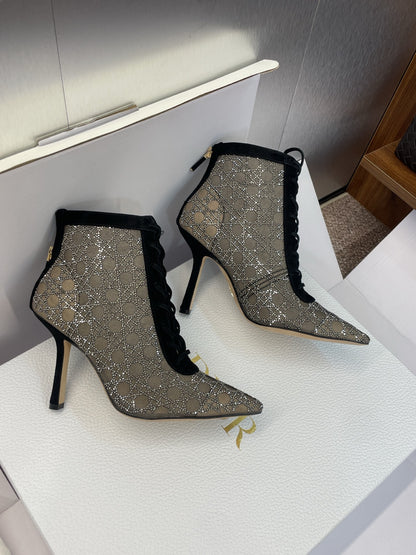 Dior CD-Capture Crystal High-Heel Ankle Boots – 2025 Spring/Summer Runway