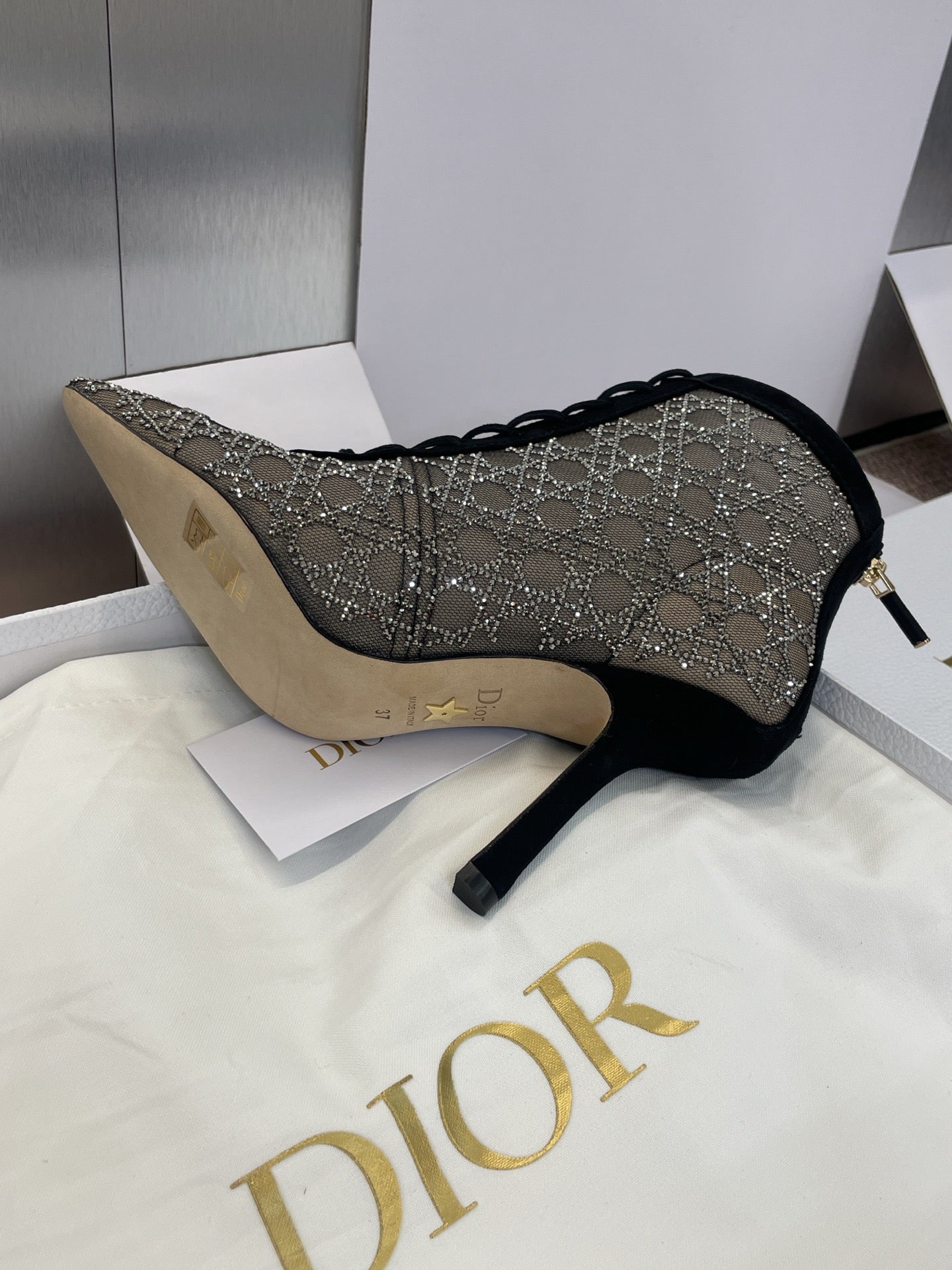 Dior CD-Capture Crystal High-Heel Ankle Boots – 2025 Spring/Summer Runway