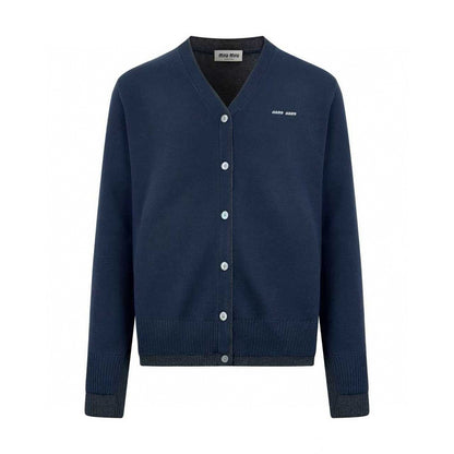 Miu Miu Inlaid Logo Knitted Cardigan