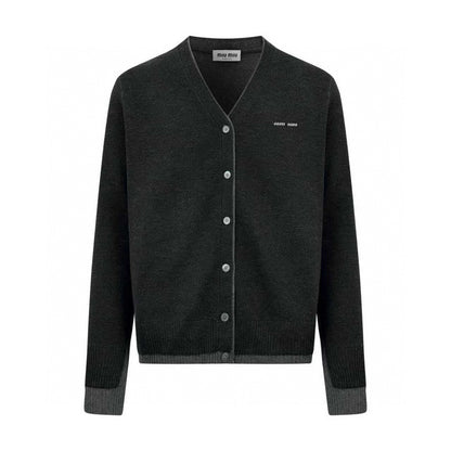 Miu Miu Inlaid Logo Knitted Cardigan