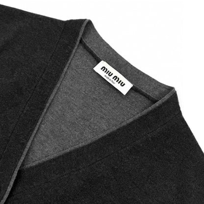 Miu Miu Inlaid Logo Knitted Cardigan