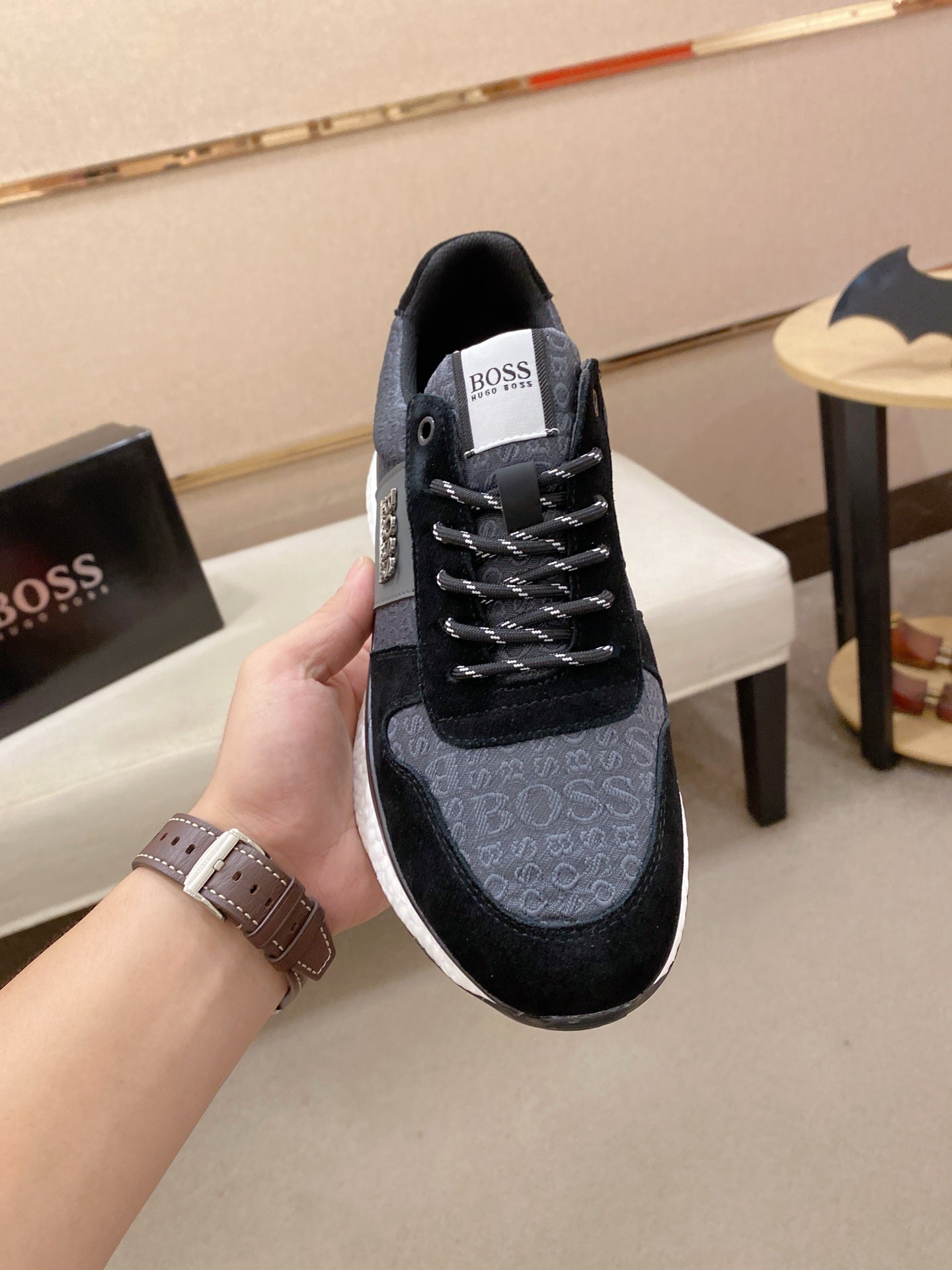 Boss Italian Leather Casual Sneakers