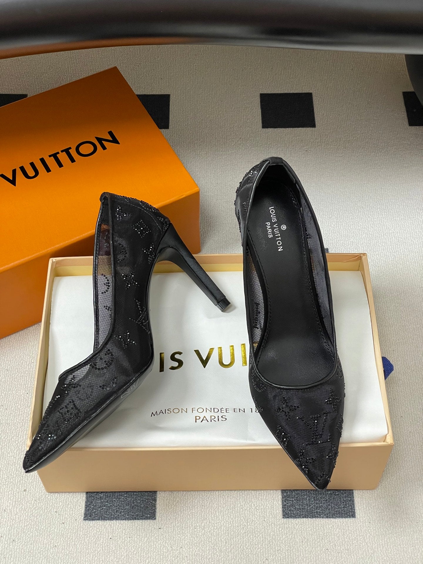 Louis Vuitton Gala Mesh Rhinestone High Heels – 25SS